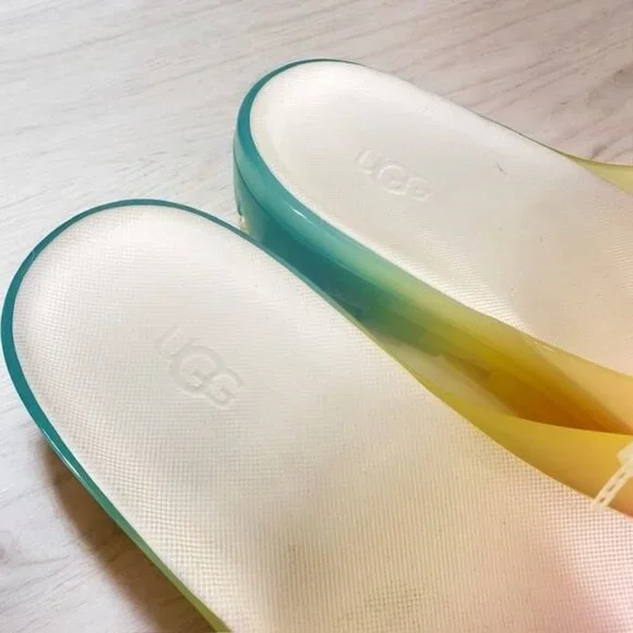 NWT UGG Jella Clear Watercolor Slide Sandals Multicolor Size 10 - Picture 4 of 15